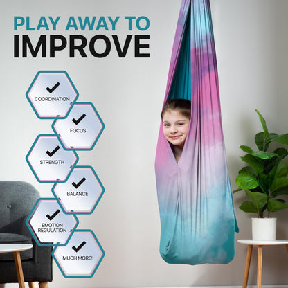Columpio sensorial para niños (interior o exterior) – Soporta 300 libras