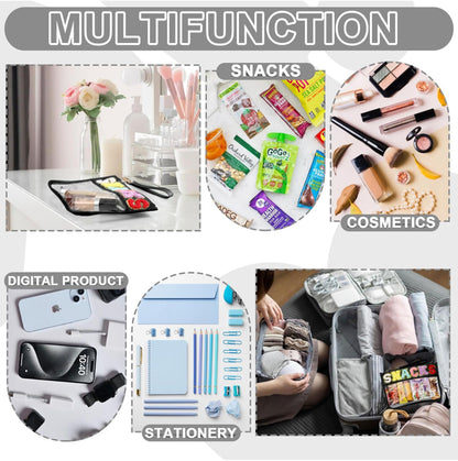 2 bolsas de felpilla transparente con letras