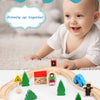Juguetes de madera con vías de tren para niños pequeños, tren magnético de 33 piezas