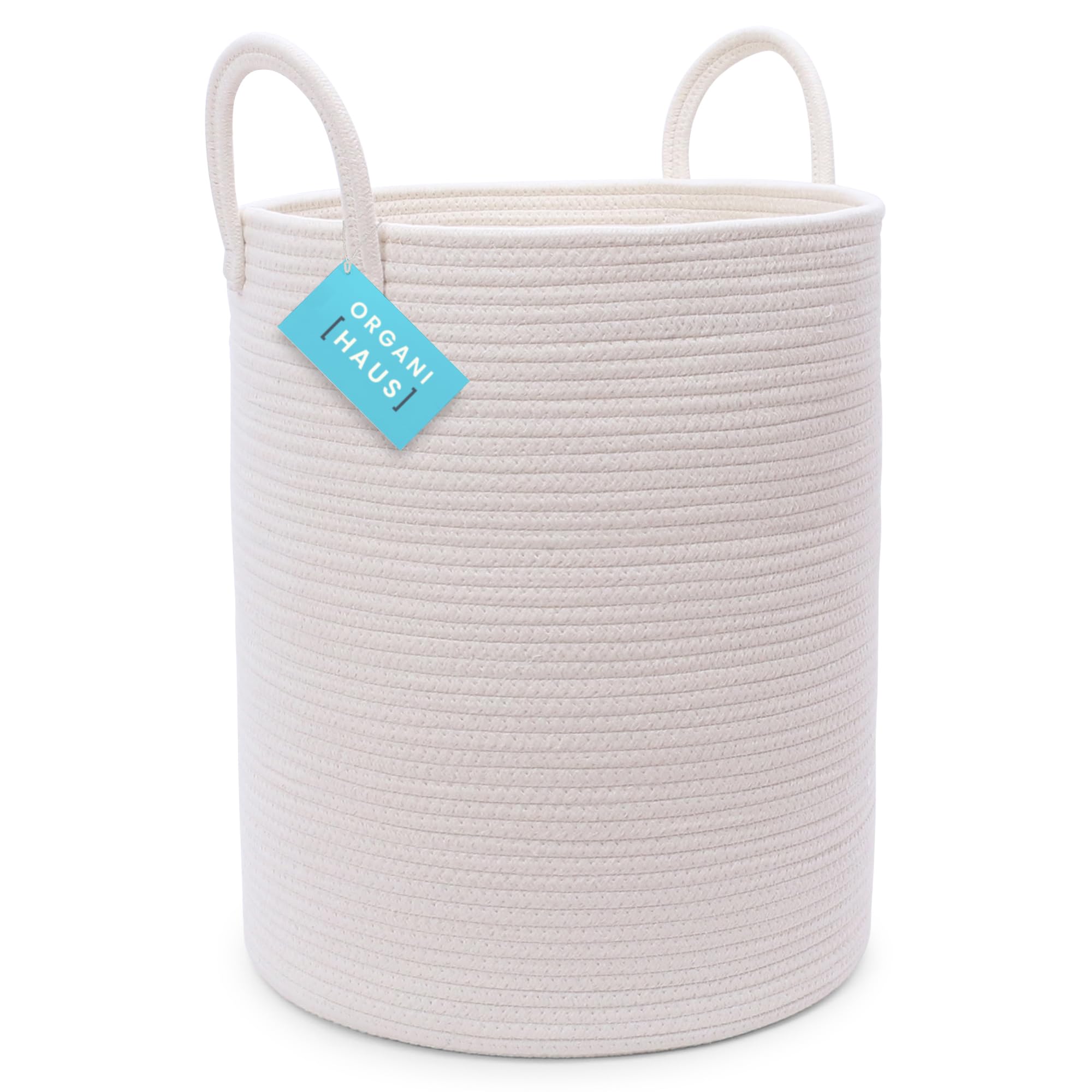 Cesta para la colada blanca OrganiHaus de 15 x 18 pulgadas