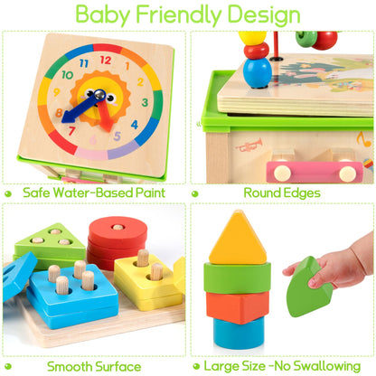 Cubo de actividades de madera 7 en 1 | Juguetes Montessori