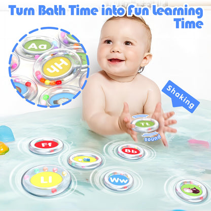 Juguete de baño flotante para niños pequeños, 26 piezas con alfabeto