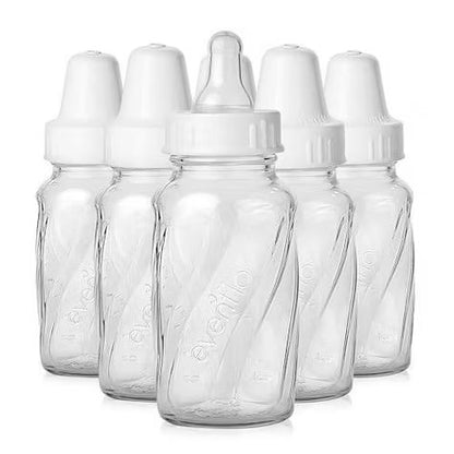 Biberones Evenflo Classic de vidrio transparente - 4oz/paquete de 6