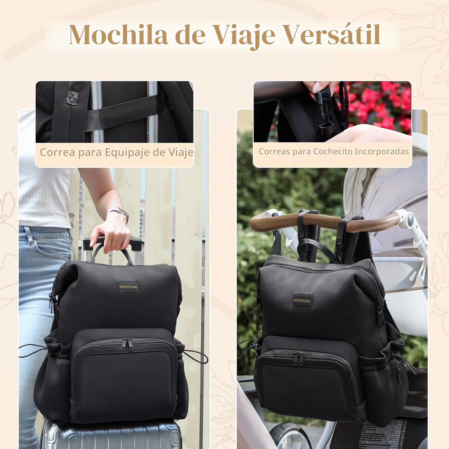 Miss Fong - Mochila para pañales Mochila de neopreno para bebé