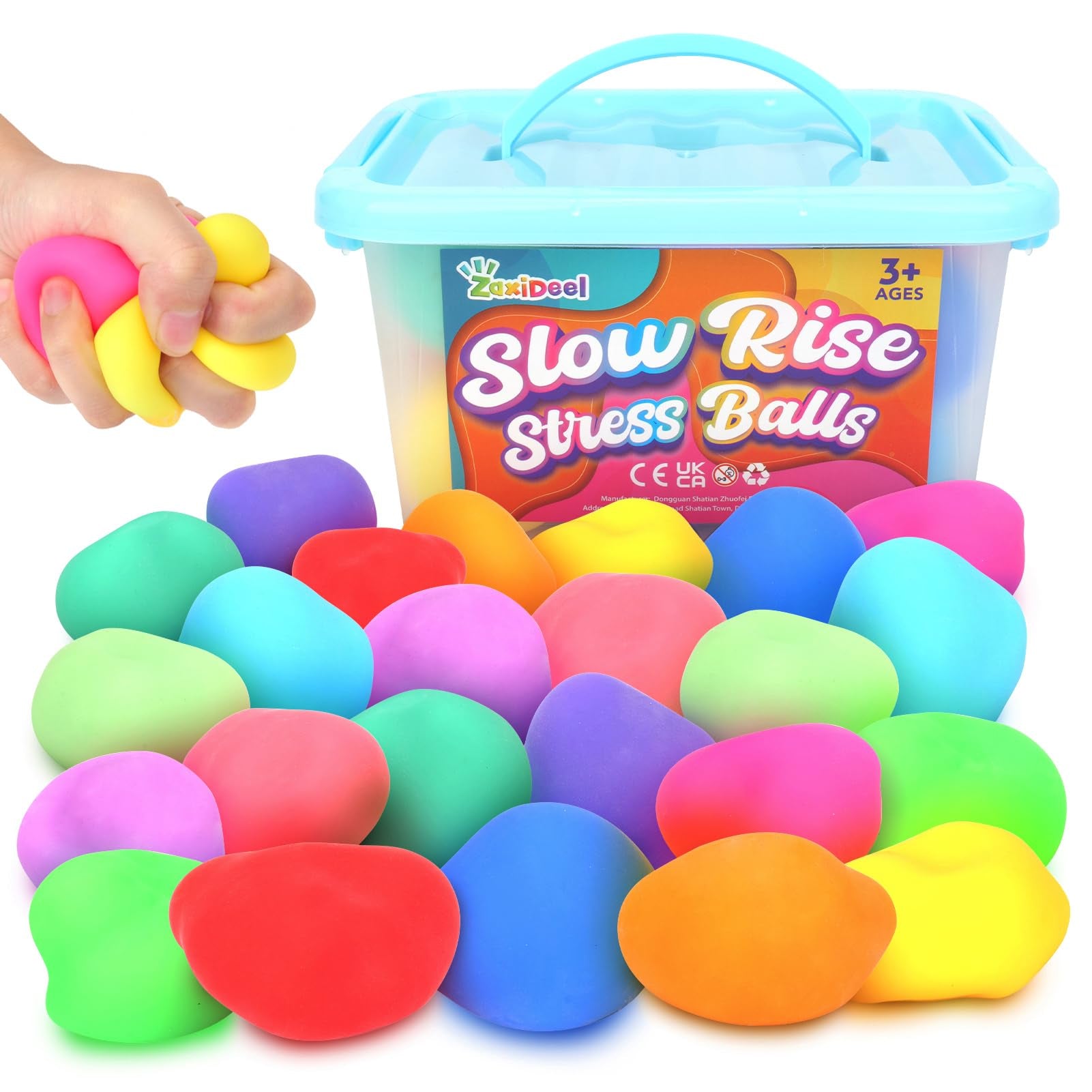 Mini bola de estrés de aumento lento, paquete de 24 unidades