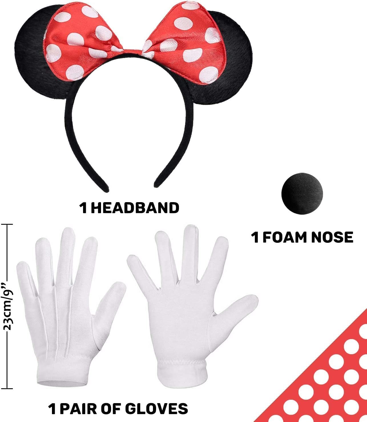 Juego de accesorios de disfraz Minnie Mouse