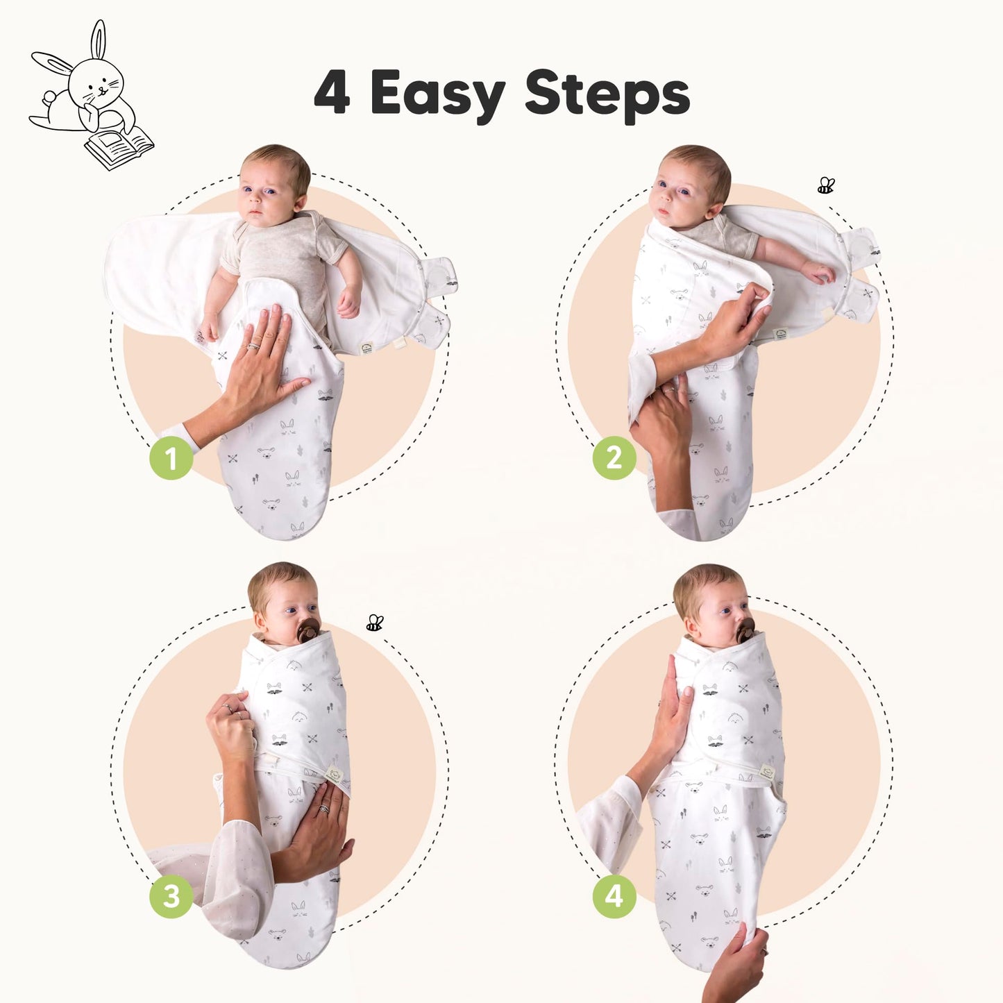 KeaBabies Paquete de 2 sacos de dormir para bebé 0-3 meses