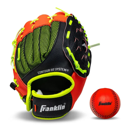 Franklin Sports Neo-Grip Kids Teeball Set de Guante + Pelota, 9 in