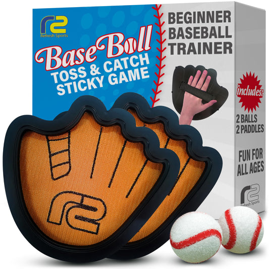 Juego de pelota para lanzar y atrapar, pelotas adhesivas fáciles de usar y guante de entrenamiento de béisbol