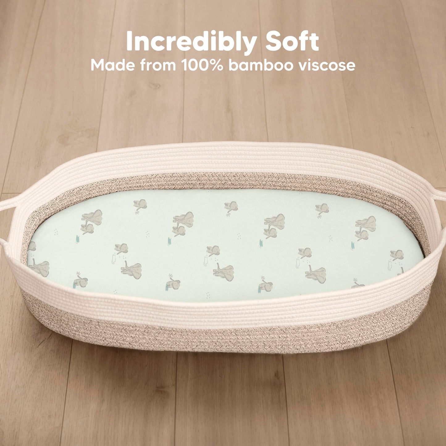 Paquete de 2 sábanas de moisés para bebé niña y niño, viscosa de 33 x 17 pulgadas