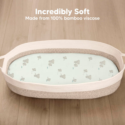 Paquete de 2 sábanas de moisés para bebé niña y niño, viscosa de 33 x 17 pulgadas