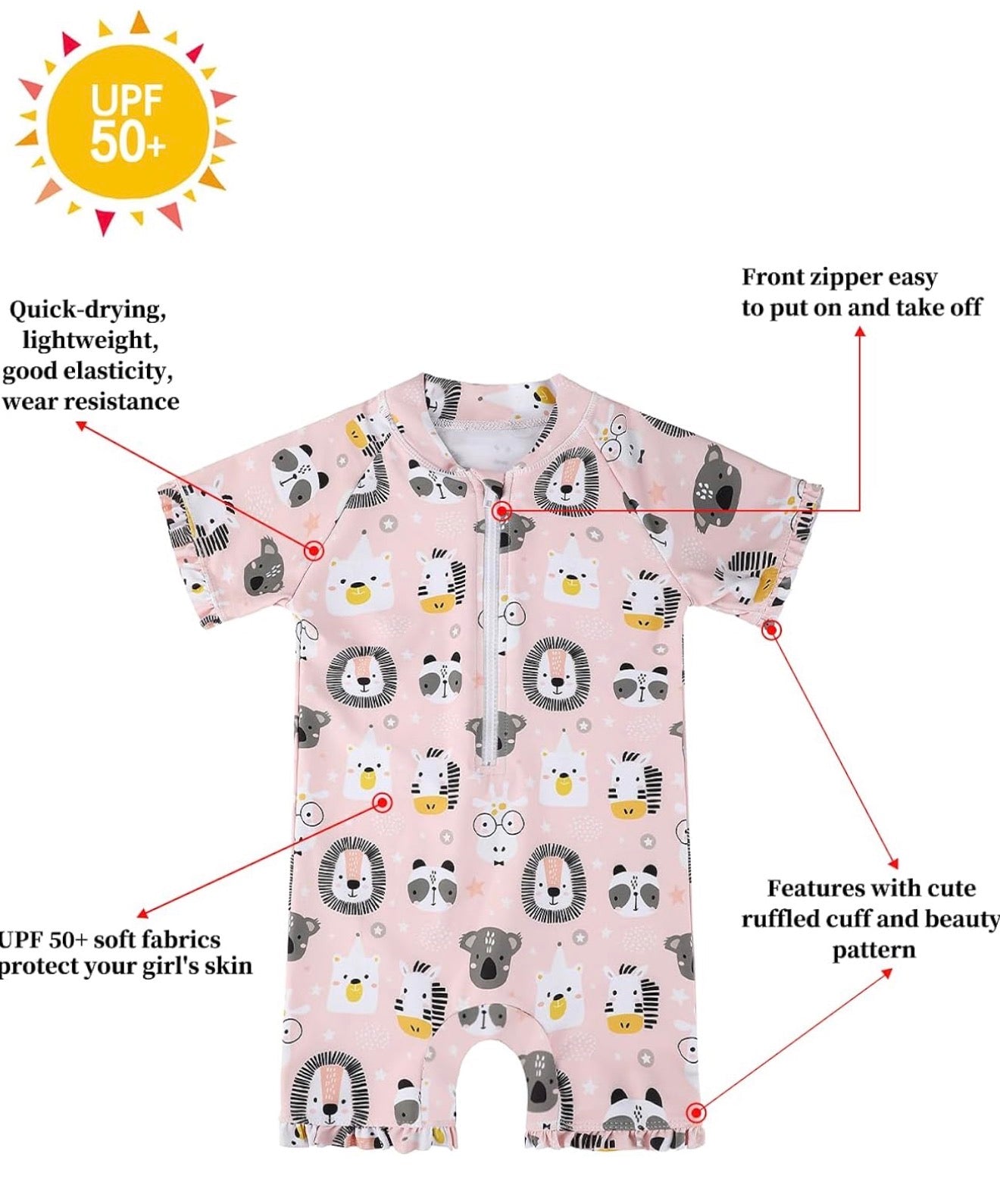Traje de baño con protección solar de 9-12 meses