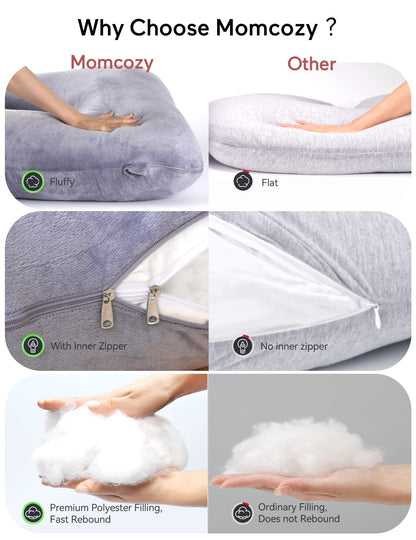 Momcozy - Almohada para embarazo, en forma de U