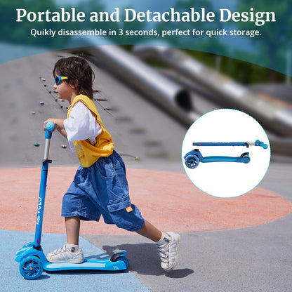 Patinete Infantil de Impulso, Ruedas con Luces LED