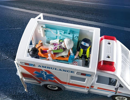 Ambulancia Playmobil con accesorios y 3 figuras