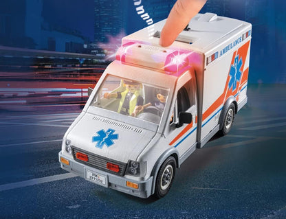 Ambulancia Playmobil con accesorios y 3 figuras