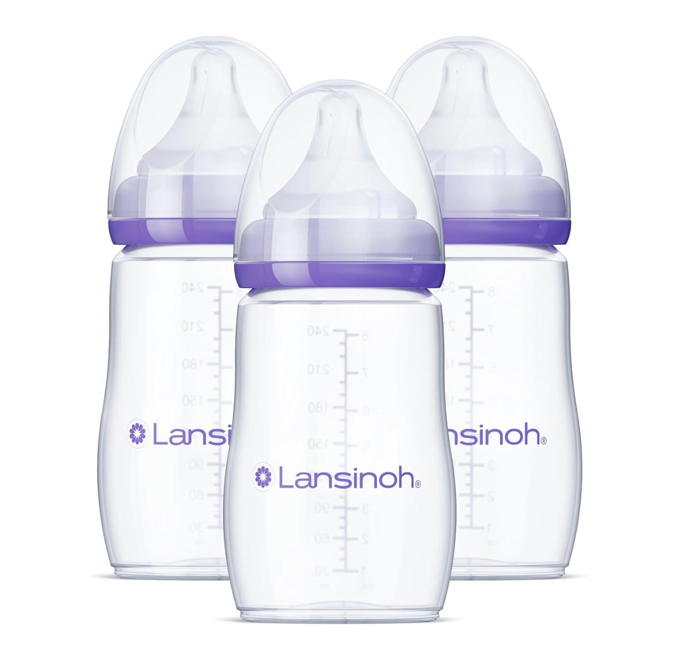 Botellas Anti-Cólico Lansinoh para Bebés Lactantes, 8 Onzas, 3 Unidades