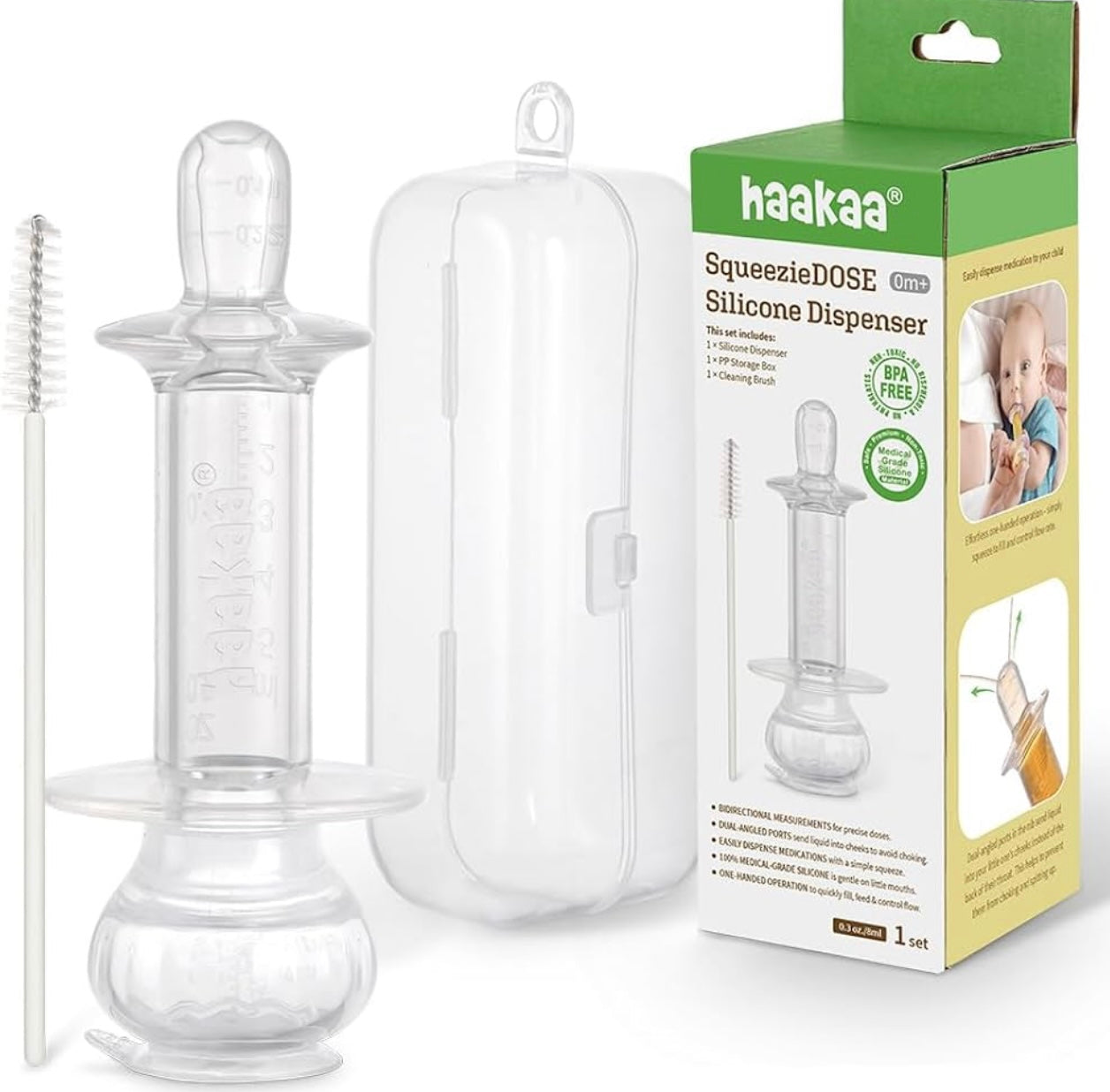 Dispensador de líquido de silicona Haakaa SqueezieDOSE (8 ml): jeringa multiusos