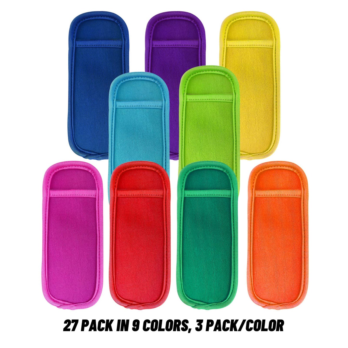 16 piezas en 9 colores reutilizables para paletas de helados