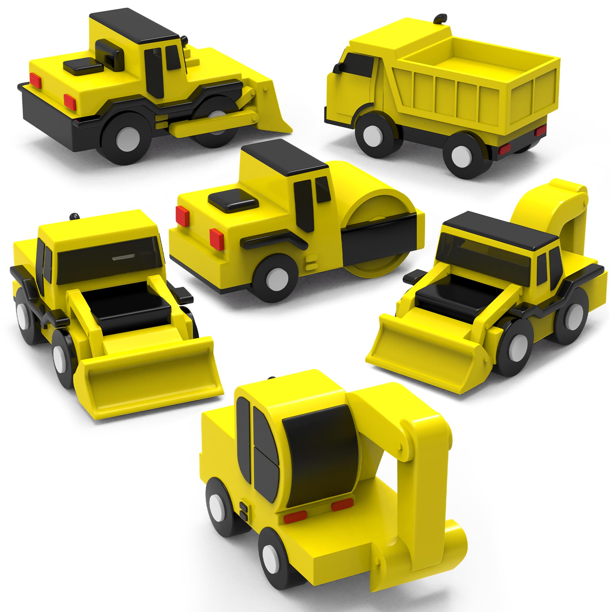 Juguetes de baño antimoho Tub Works® Construction™ Trucks, paquete de 6