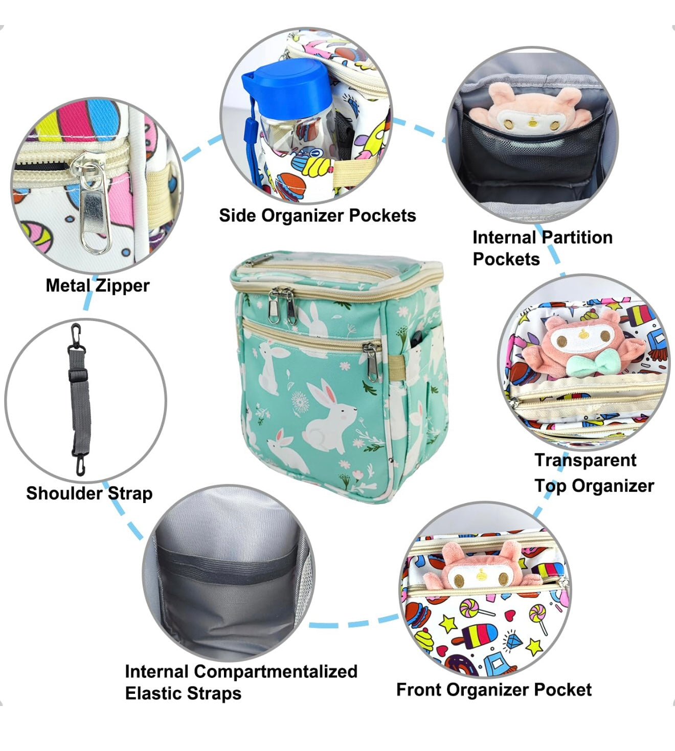 Cesta para bicicleta y accesorio decorativo frontal, resistente al agua