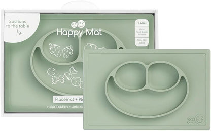 ezpz Happy Mat (salvia) - 24 meses + - Mantel individual de succión 100% silicona