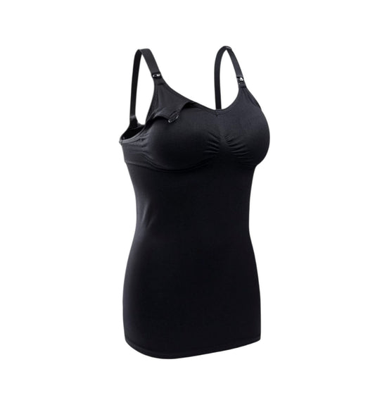 BRLIDO Camiseta sin mangas de lactancia para mujer, brasier integrado para lactancia materna, XL