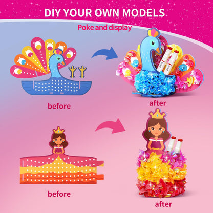 Kit de arte Princess Poke, fácil de usar, divertido y creativo, manualidades 3D sin desorden