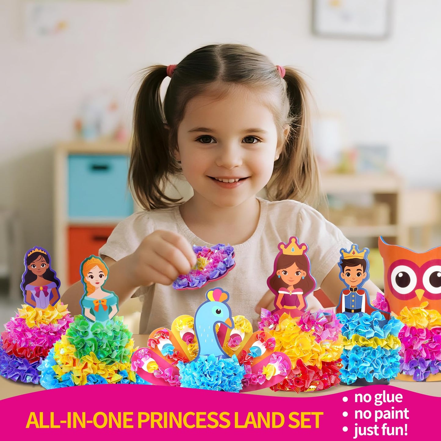 Kit de arte Princess Poke, fácil de usar, divertido y creativo, manualidades 3D sin desorden