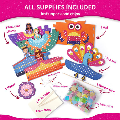 Kit de arte Princess Poke, fácil de usar, divertido y creativo, manualidades 3D sin desorden