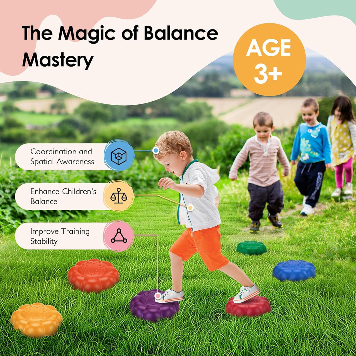 Stepping Stones Para Niños: Piedras De Equilibrio De Plástic