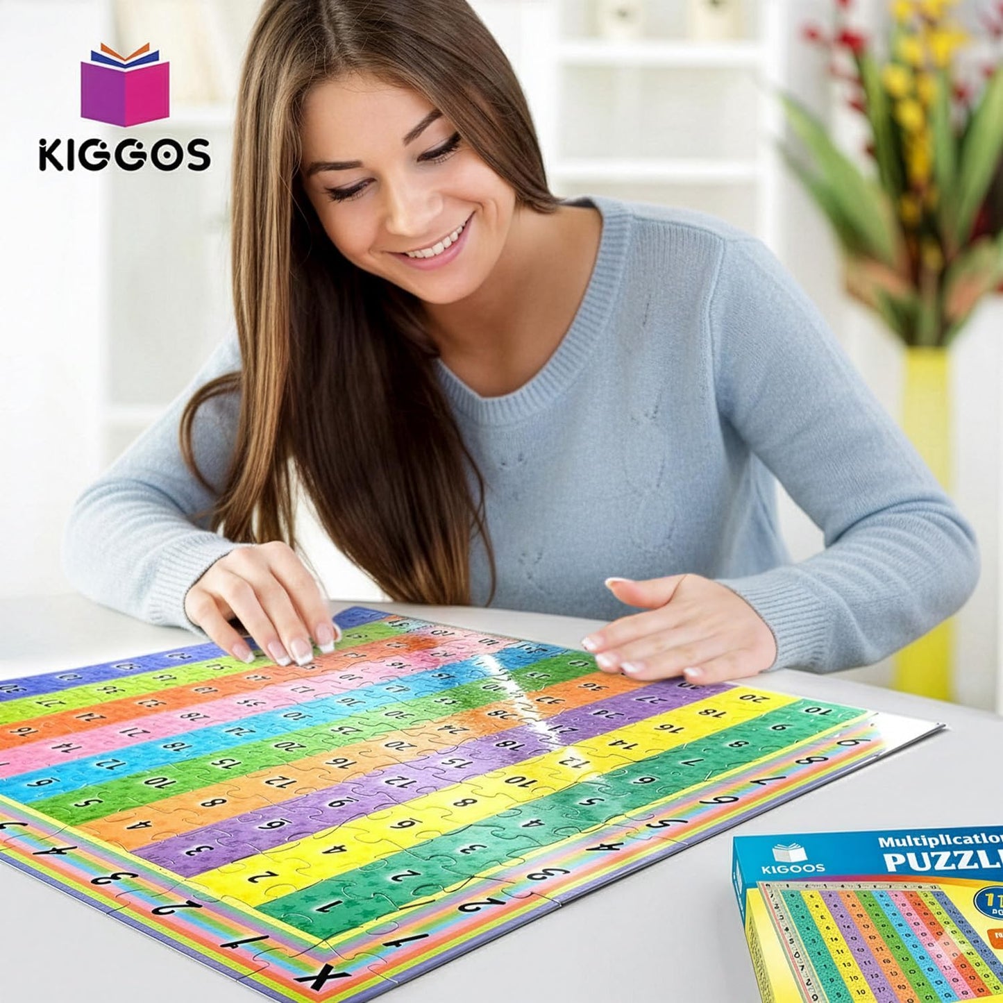 Tabla de rompecabezas de multiplicación de 22 x 22 pulgadas