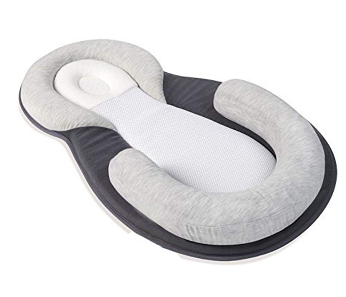 Tumbona De Bebé De Enfermería Portátil Recién Nacido Transpirable Ultra Suave - Gris