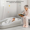 QPAU Cama inflable de viaje para niños pequeños con parachoques de seguridad de 3 lados