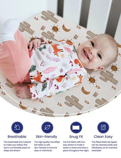 TotAha Cactus Pack N Play - Sábanas para cunas portátiles