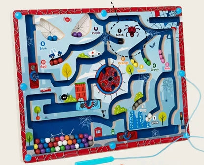 1pieza Rompecabezas magnético de madera educativo con bolígrafo magnético, reconocimiento de colores y desarrollo de habilidades motoras finas