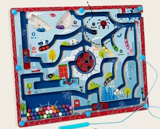 1pieza Rompecabezas magnético de madera educativo con bolígrafo magnético, reconocimiento de colores y desarrollo de habilidades motoras finas