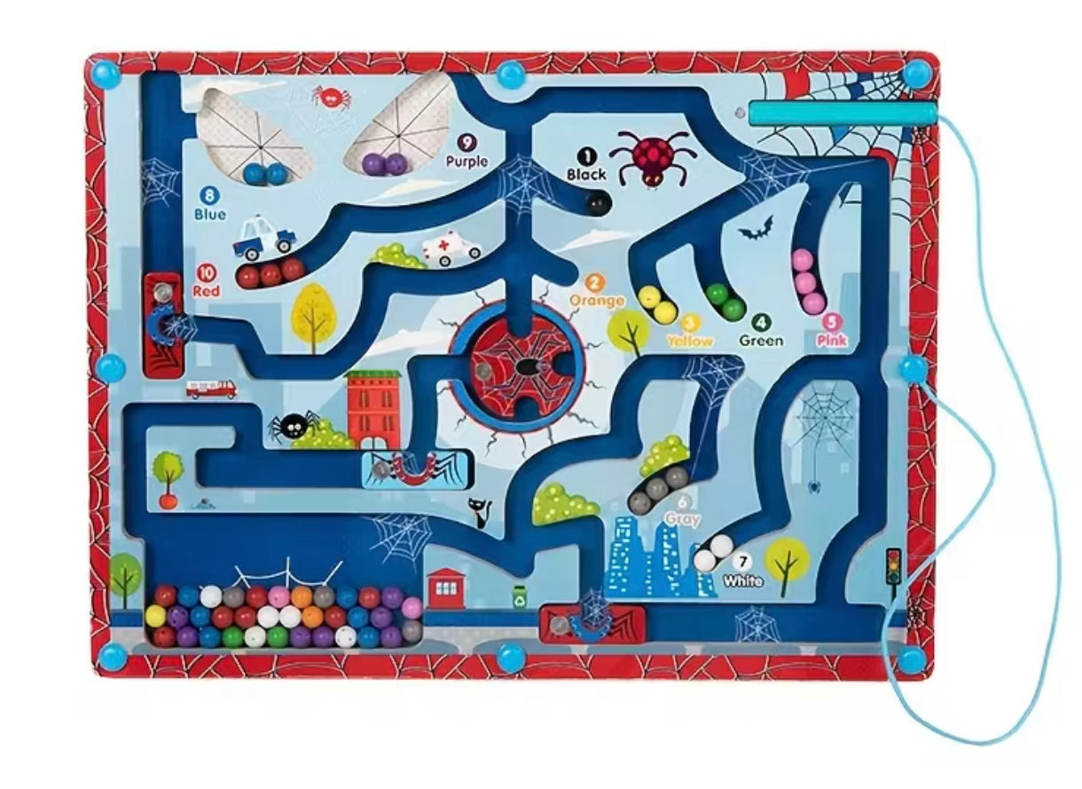 1pieza Rompecabezas magnético de madera educativo con bolígrafo magnético, reconocimiento de colores y desarrollo de habilidades motoras finas