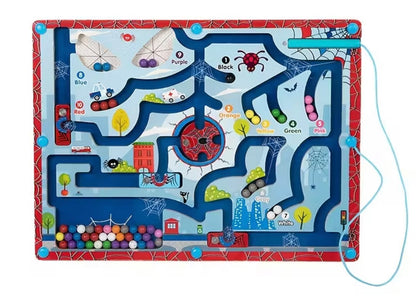 1pieza Rompecabezas magnético de madera educativo con bolígrafo magnético, reconocimiento de colores y desarrollo de habilidades motoras finas