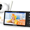 HelloBaby Monitor de bebé HD 720P de 5.5 pulgadas con cámara y audio sin WiFi