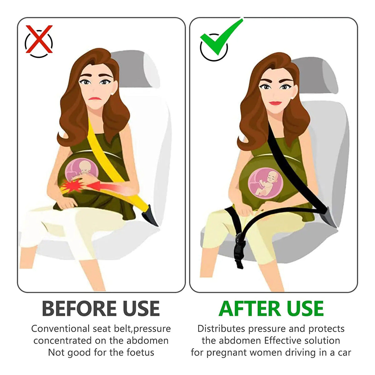 Cinturón De Seguridad Maternidad Ajustable Embarazada Auto