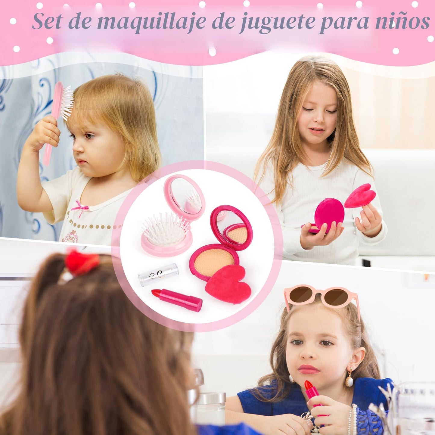 Bolsa de maquillaje de simulación para niños con accesorios