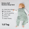 Saco de dormir con pies para niños pequeños de rayón hecho de bambú de 2-3 años, 1,0 tog