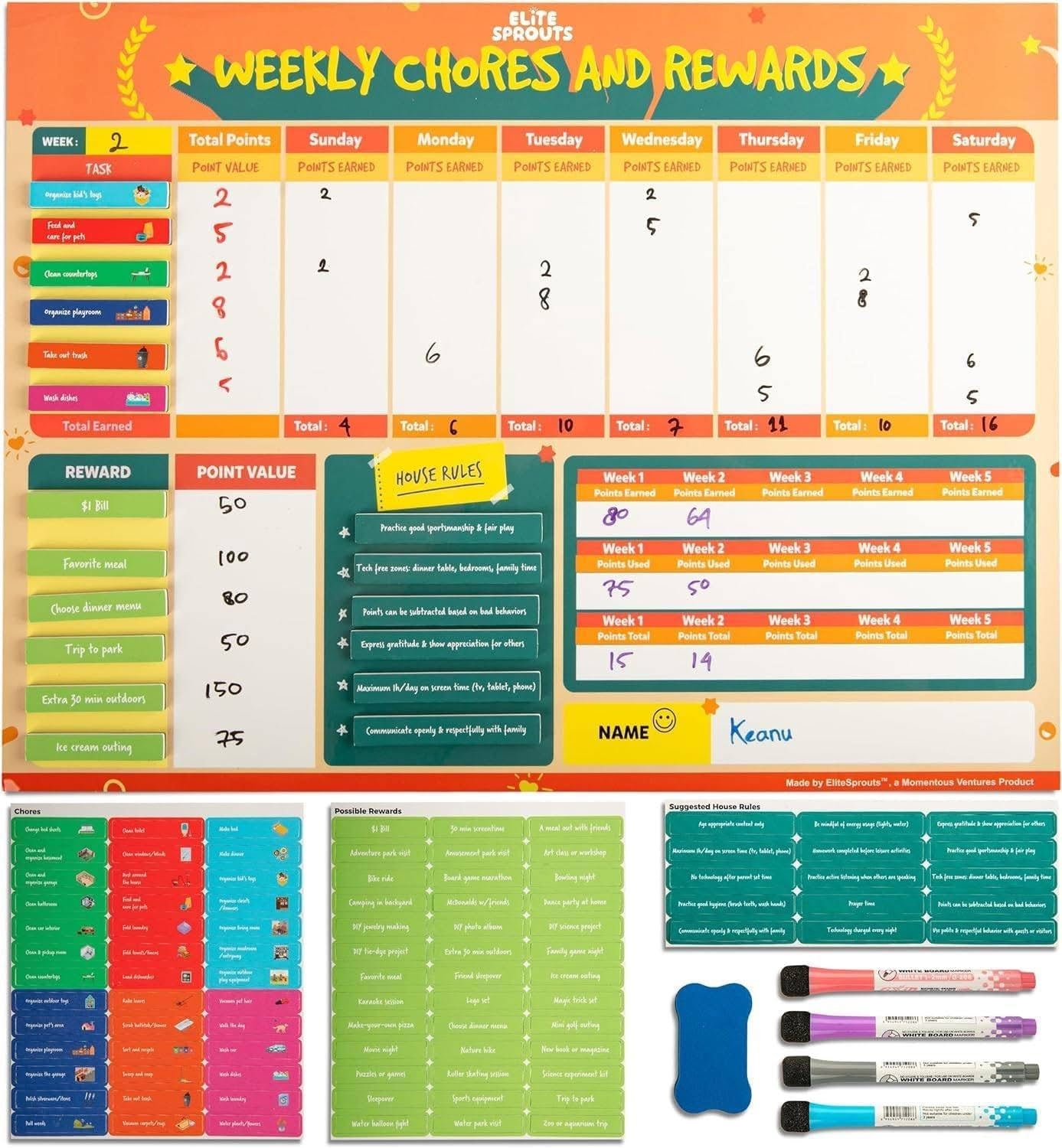Calendario de recompensas para niños