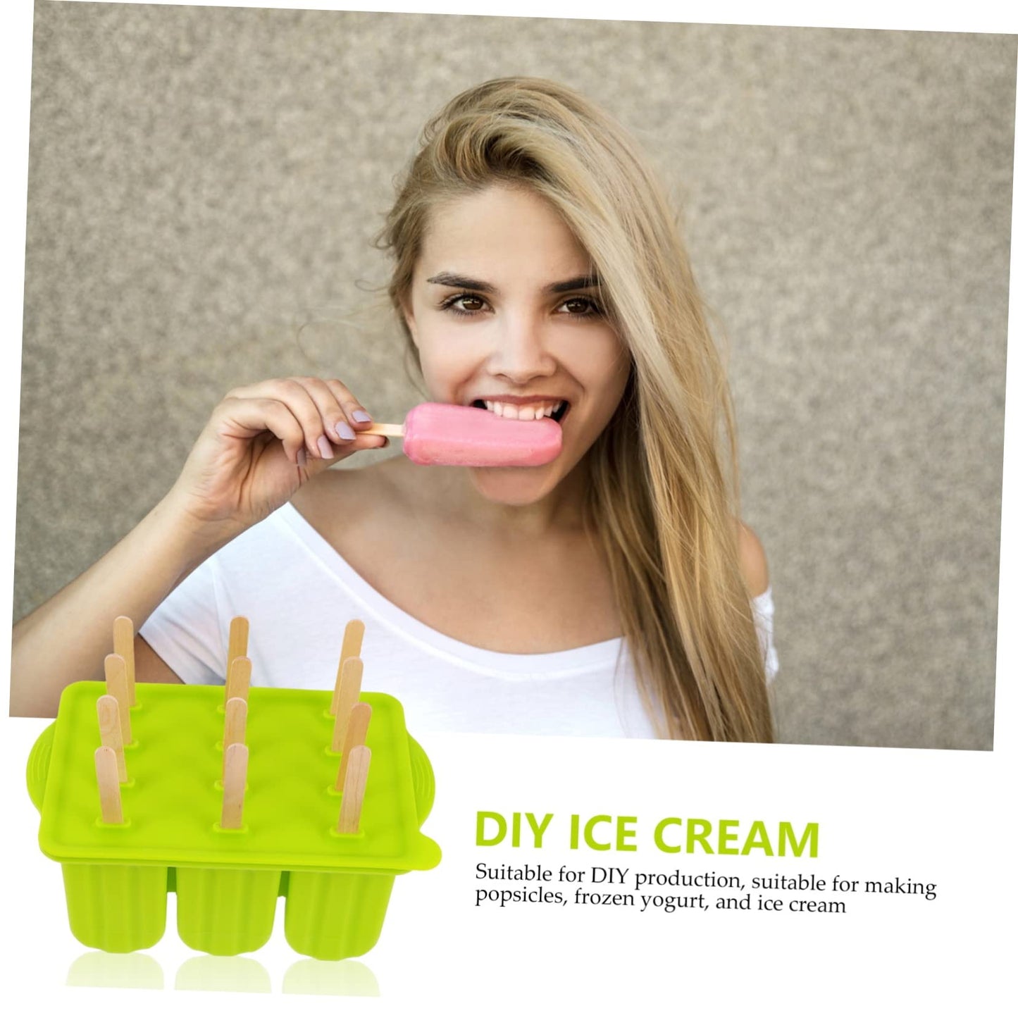 Molde de silicona para hielo y palitos reutilizable para hacer helados caseros