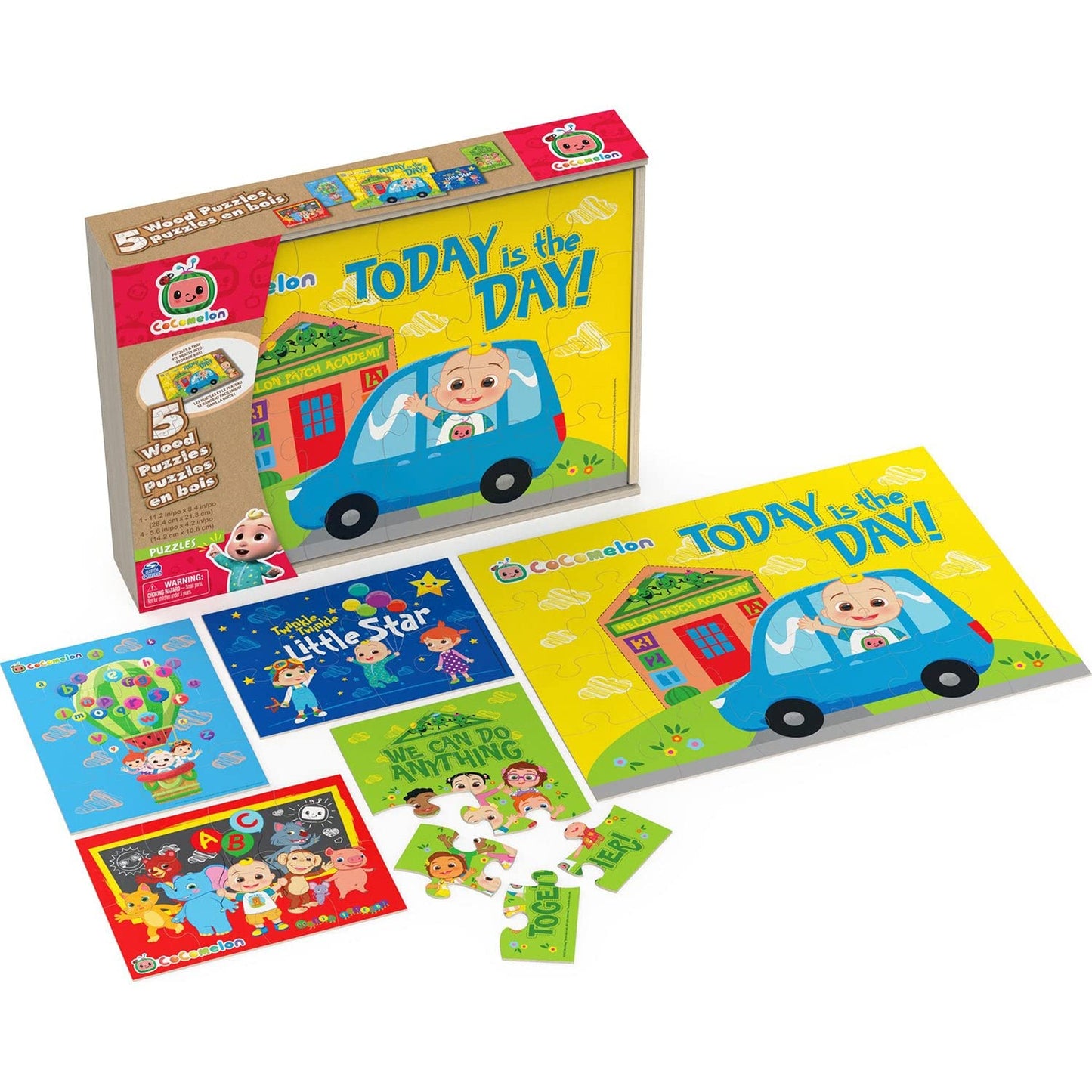 Spin Master Cocomelon - Rompecabezas de madera (paquete de 5)