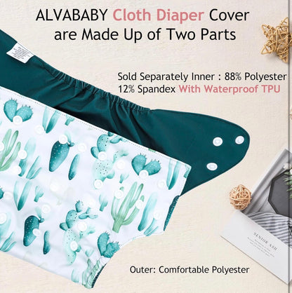 Cubiertas para pañales de tela ALVA Baby con una bolsa impermeable,  de 6.6 a 33 libras