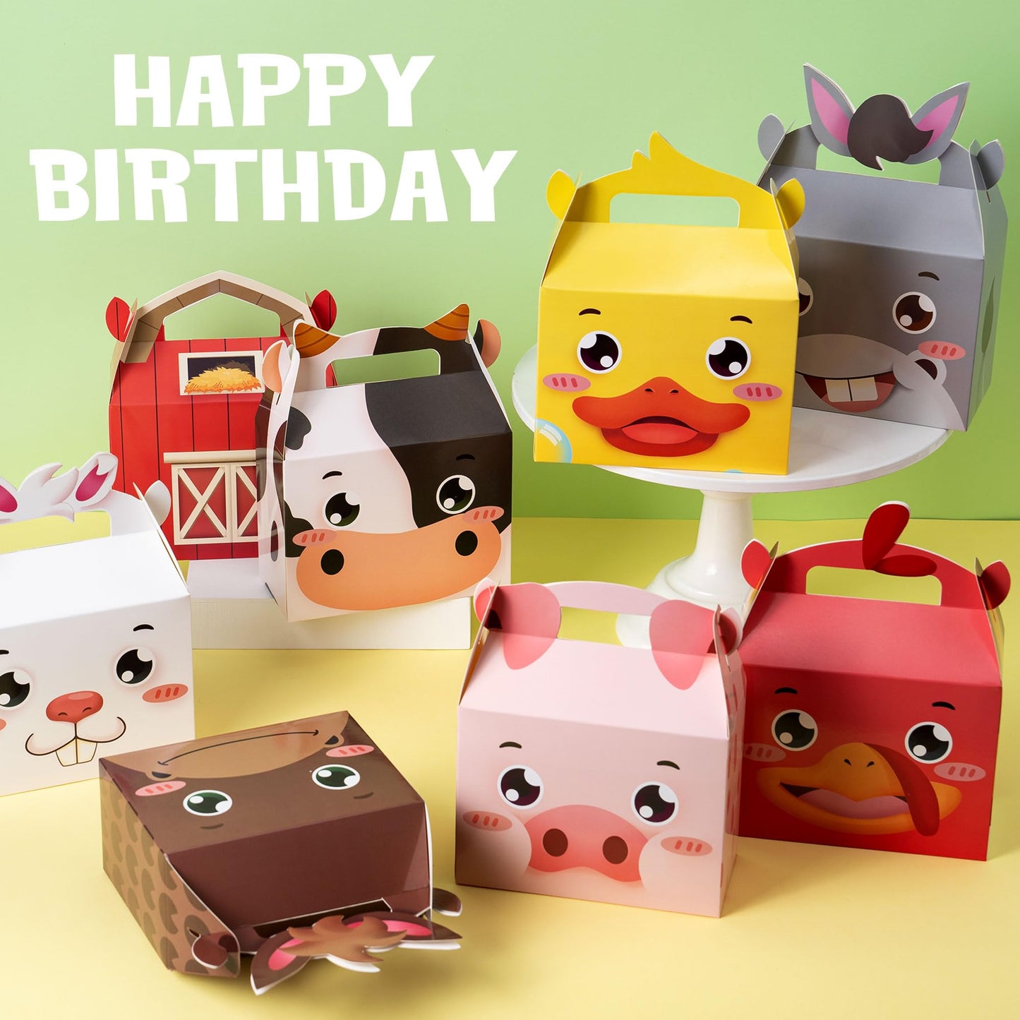 Juego de recuerdos de fiesta de cumpleaños de animales de granja, 82 unidades, máscaras de animales de granero, llaveros y pulseras de paja, pulseras de goma, regalo para niños