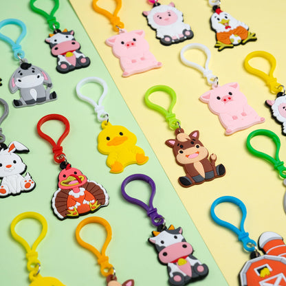 Juego de recuerdos de fiesta de cumpleaños de animales de granja, 82 unidades, máscaras de animales de granero, llaveros y pulseras de paja, pulseras de goma, regalo para niños
