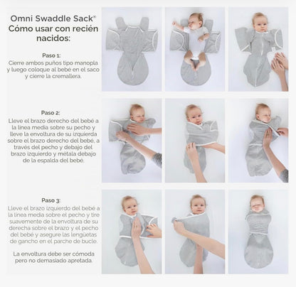 SwaddleDesigns Saco Envolvente Omni de 6 Vías con Brazos Arriba para Recién Nacido, 6-14  libras